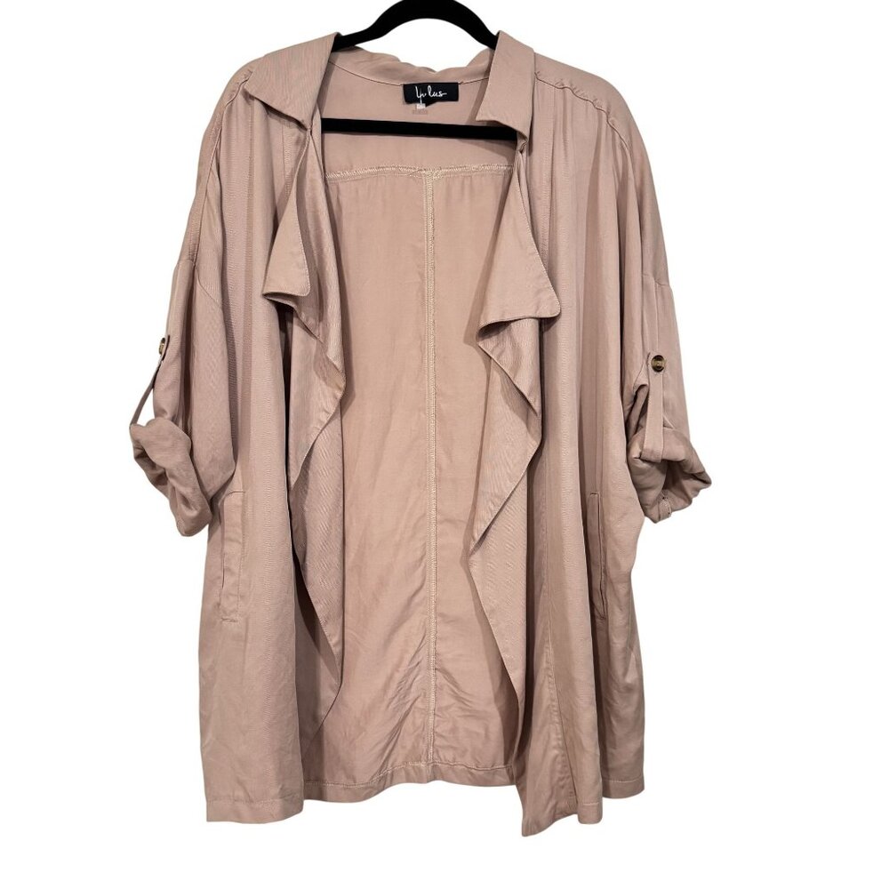 Lulus Lucky Break Womens Blush Oversized Canvas Lightweight Cardigan Sweater S